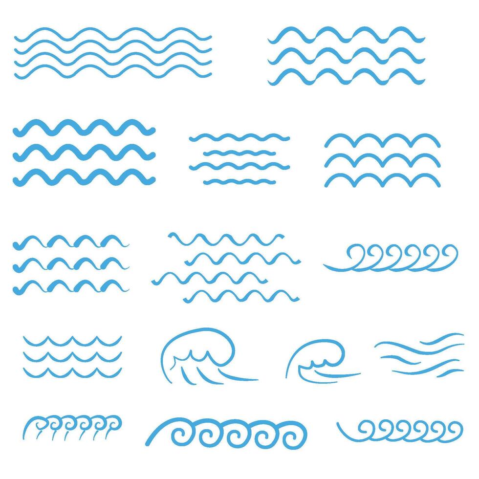Wave icon collection vector