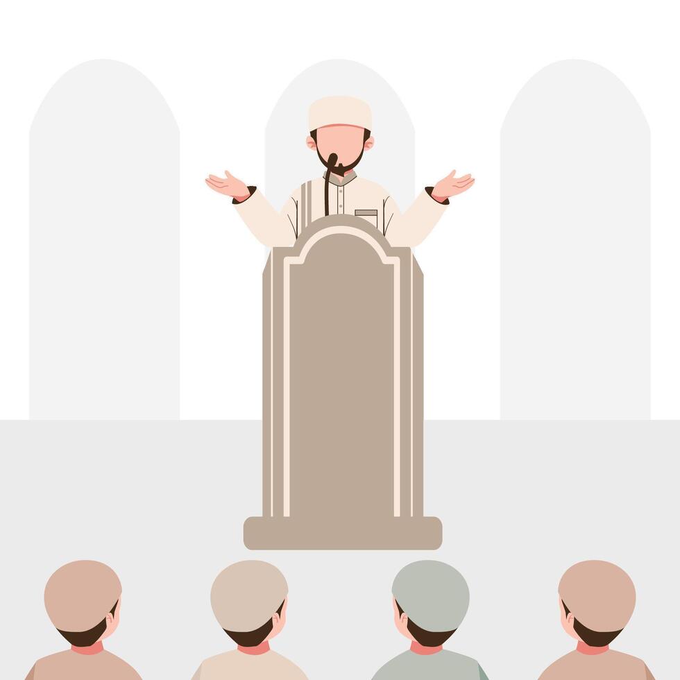 Muslim Public Speech Illustration vector