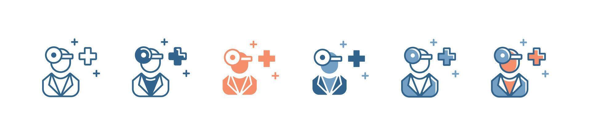 support doctor health check-up icon set medical assistant online consultation illustration for web and app vector