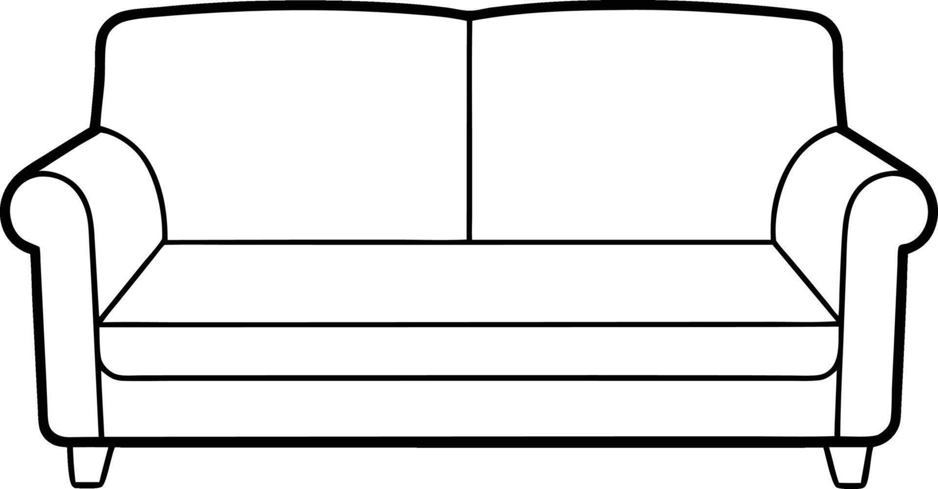 Detailed Minimalist Sofa Outline Art for Home Decor and Interior Design Projects vector