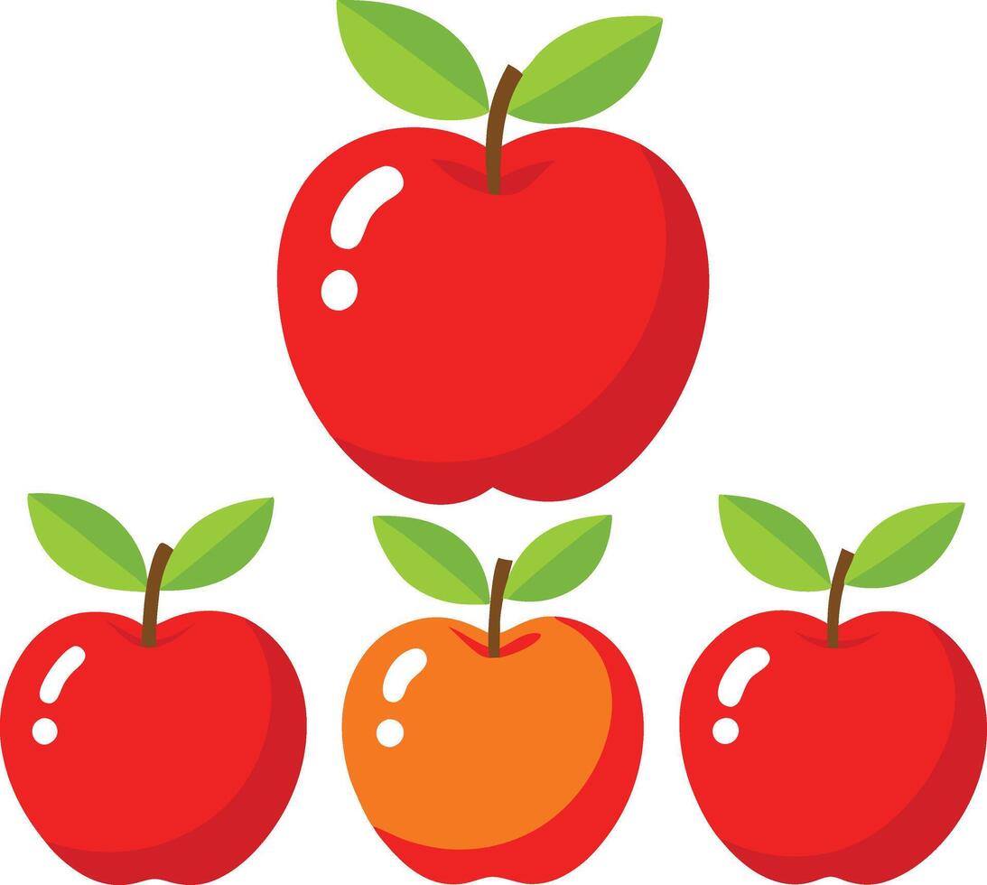 Fresh Apple Art Illustrations Modern Designs for Digital and Print vector