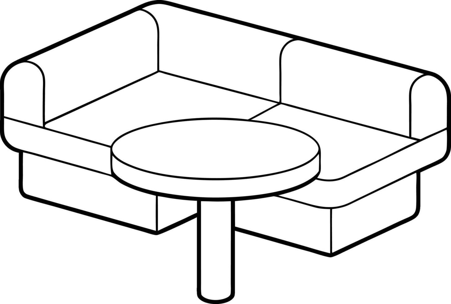 Minimalist sofa outline of a sectional modern sofa set vector
