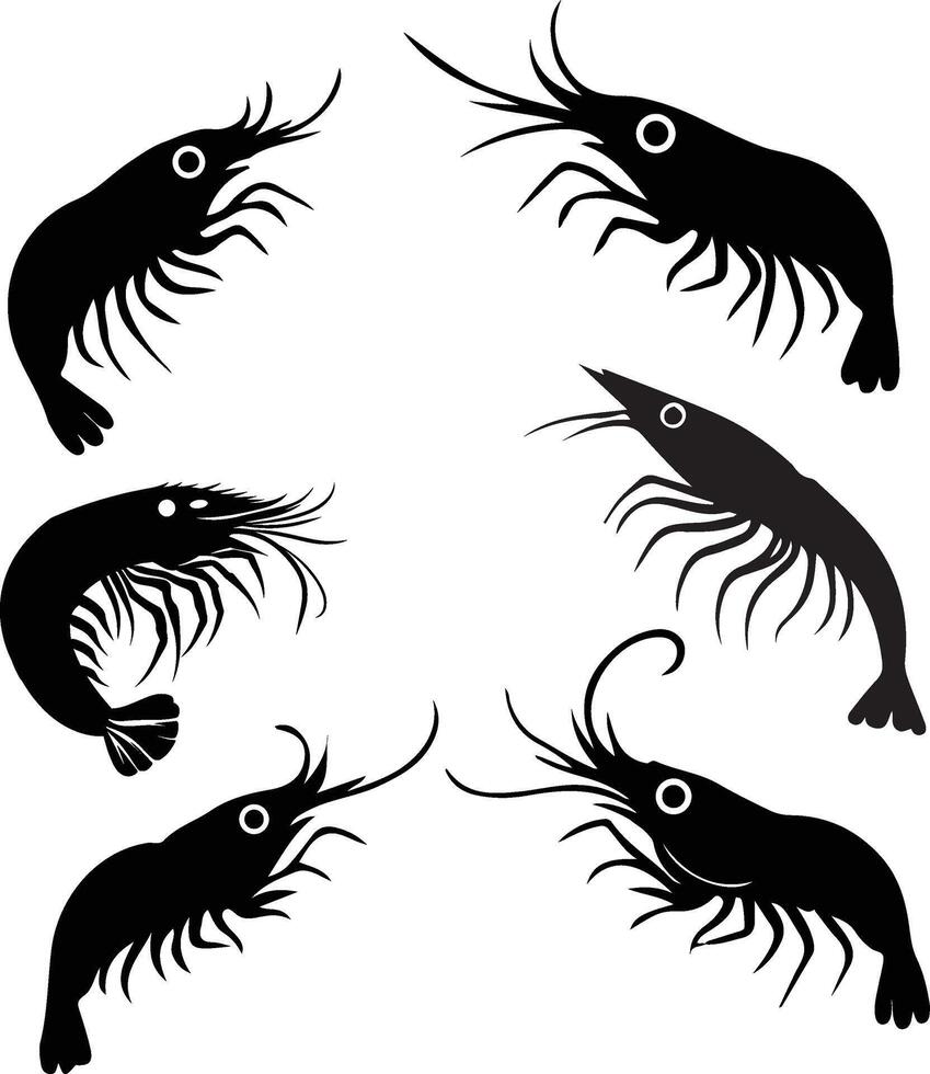 shrimp silhouette on Illustrator vector