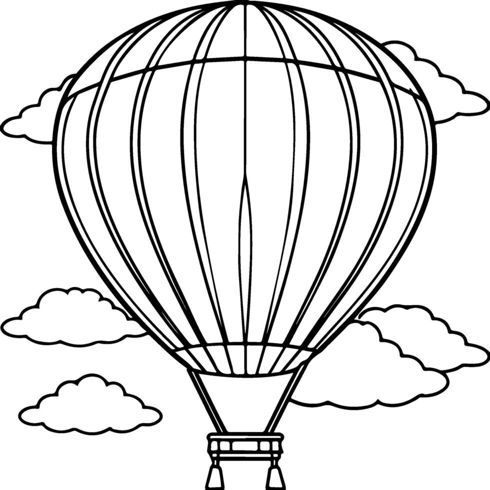hot air balloon coloring pages for adult or kids vector