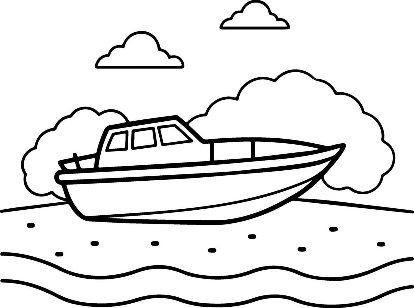 boat coloring pages for kids or adults vector