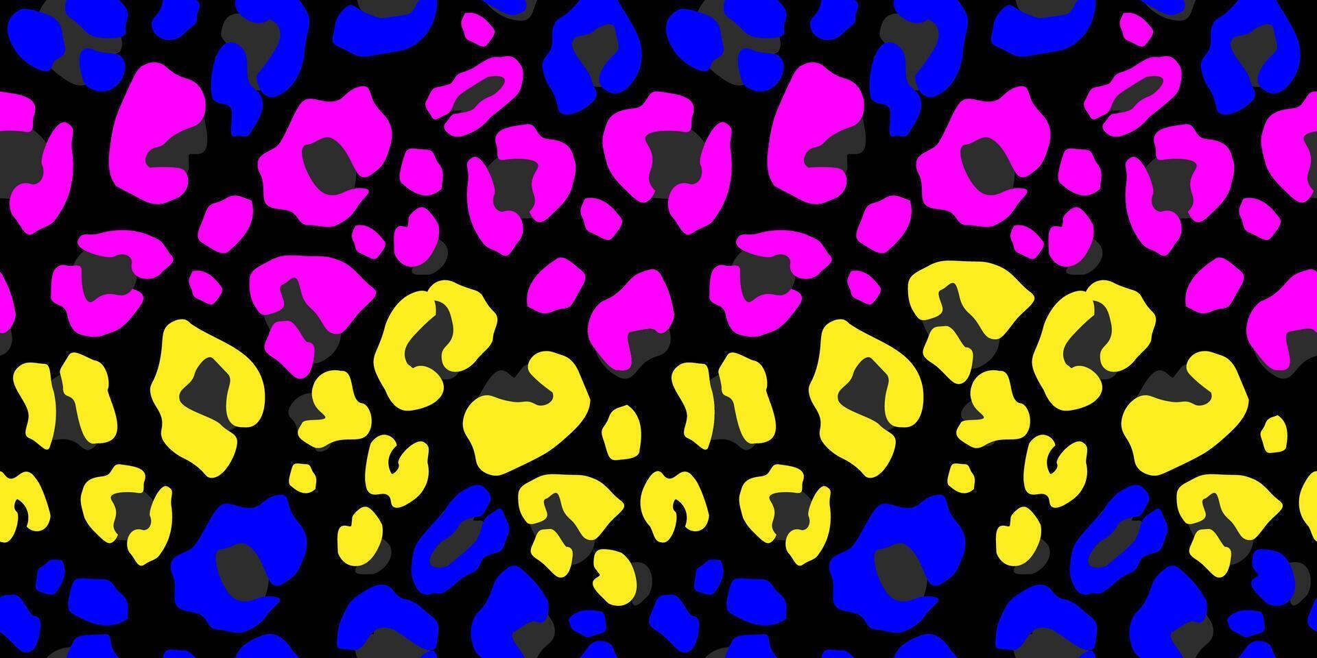 Seamless pattern with abstract neon leopard print. Trendy animal ornament. vector