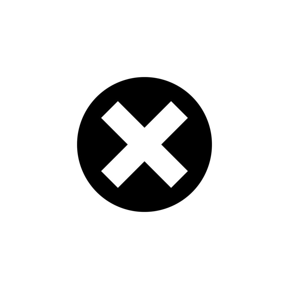 Cross icon. Close icon. Cut vector
