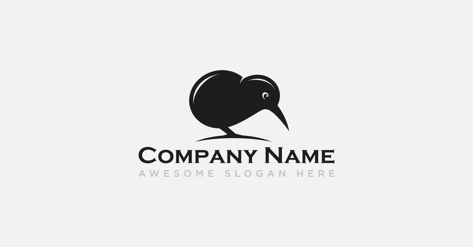 Simple Kiwi Bird Logo vector