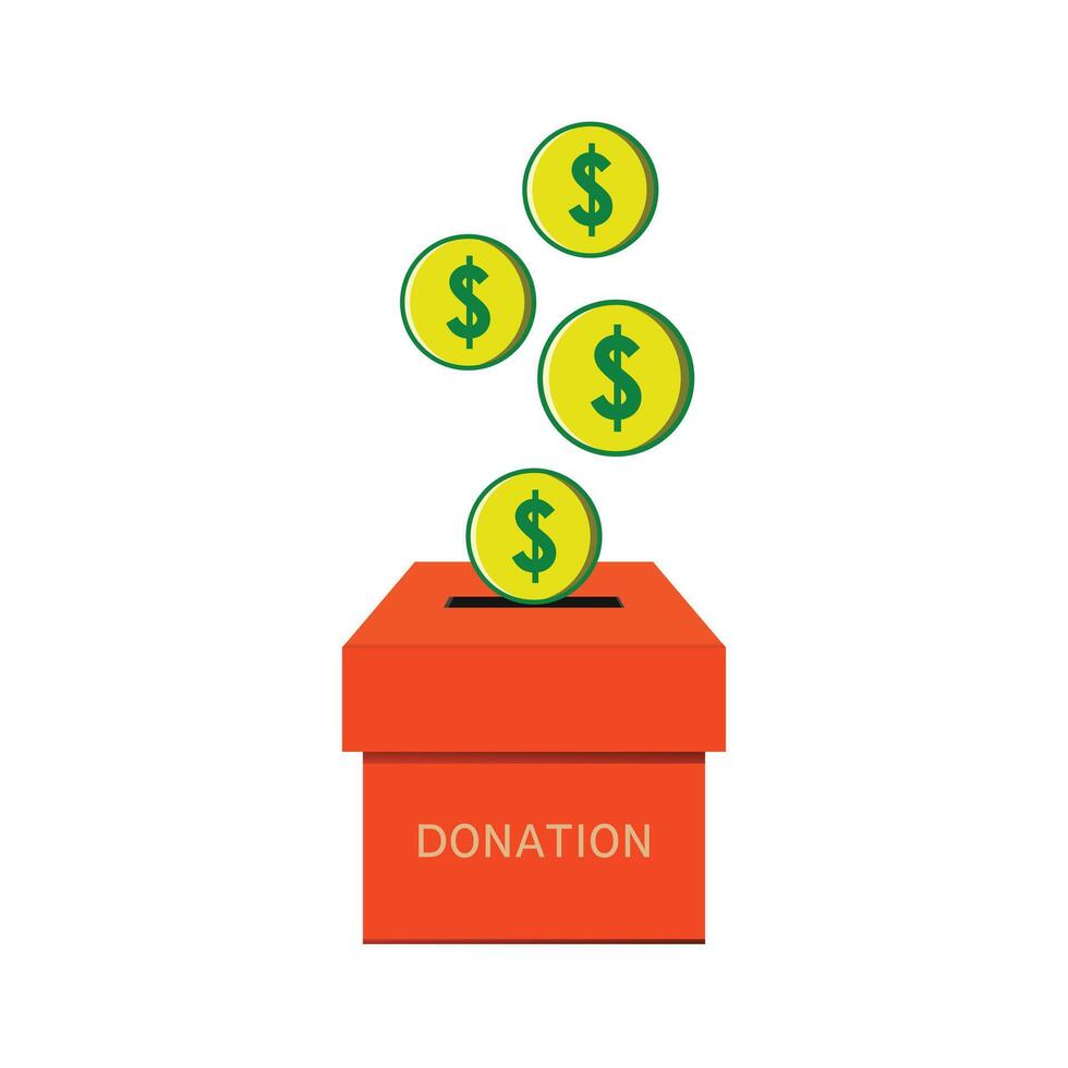 illustration of donation money for charity design vector