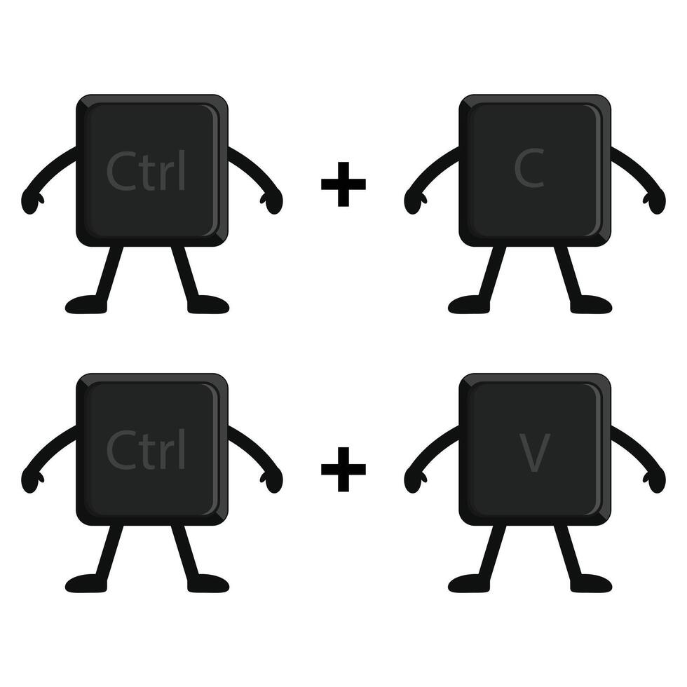 illustration of copy paste character keyboard vector
