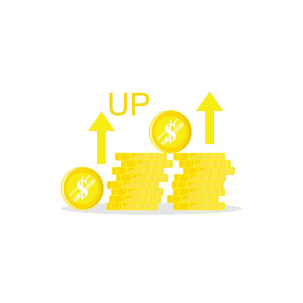 illustration of increasing dollar profits vector