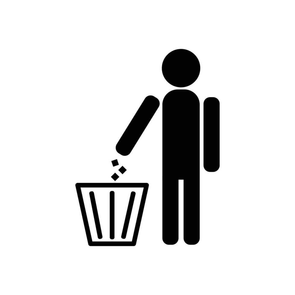 illustration of throwing rubbish in its place vector