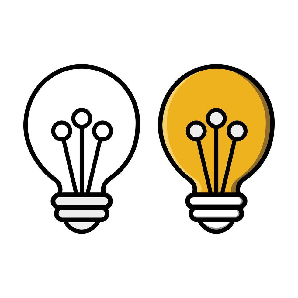 illustration of simple light bulb vector