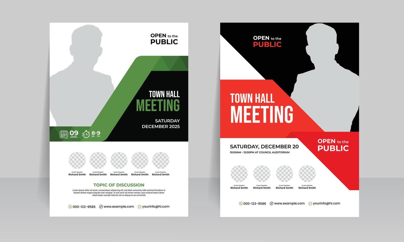 town hall meeting flyer design template vector