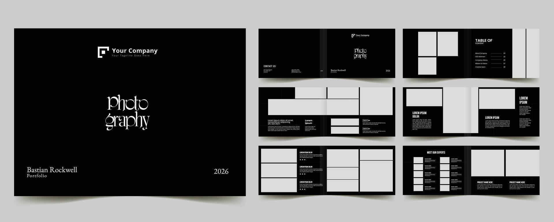 modern photography landscape portfolio layout design for photo collection portfolio brochure vector