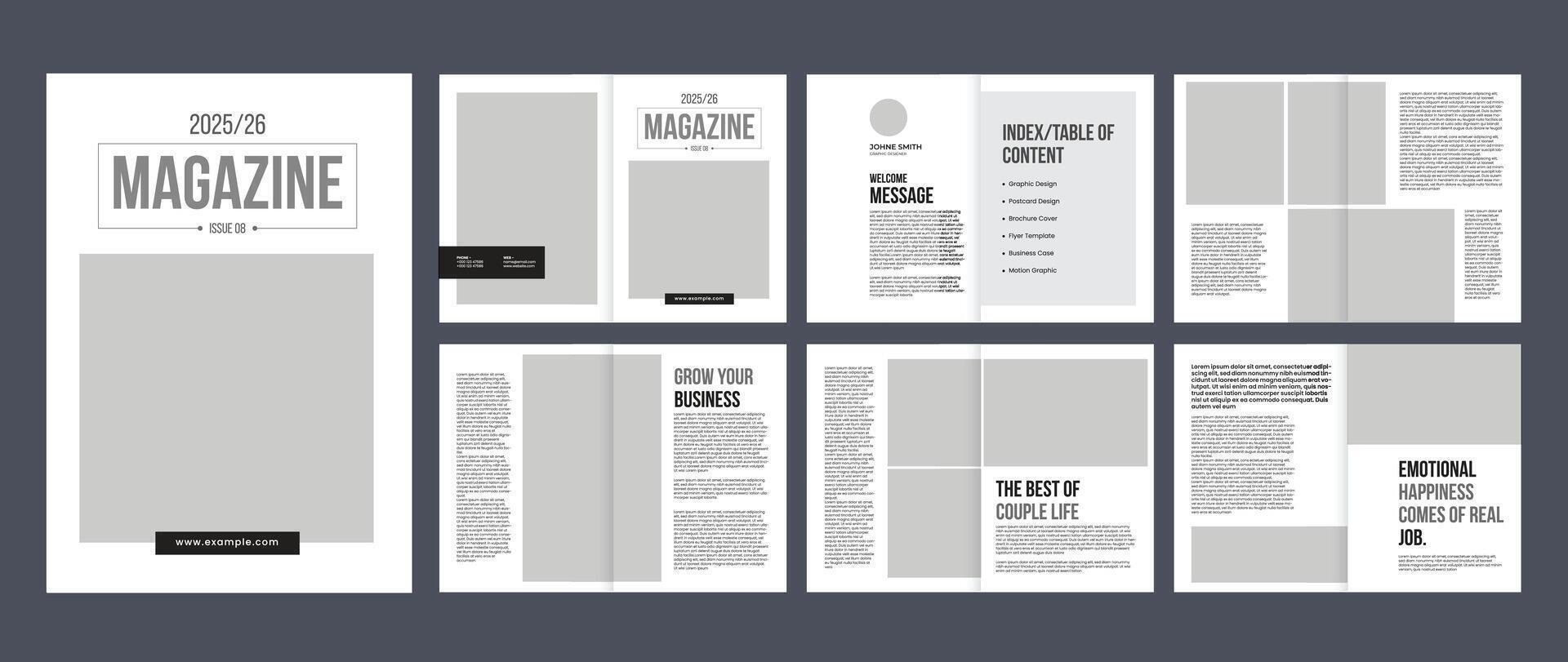 fashion magazine template with minimalist fashion style vector