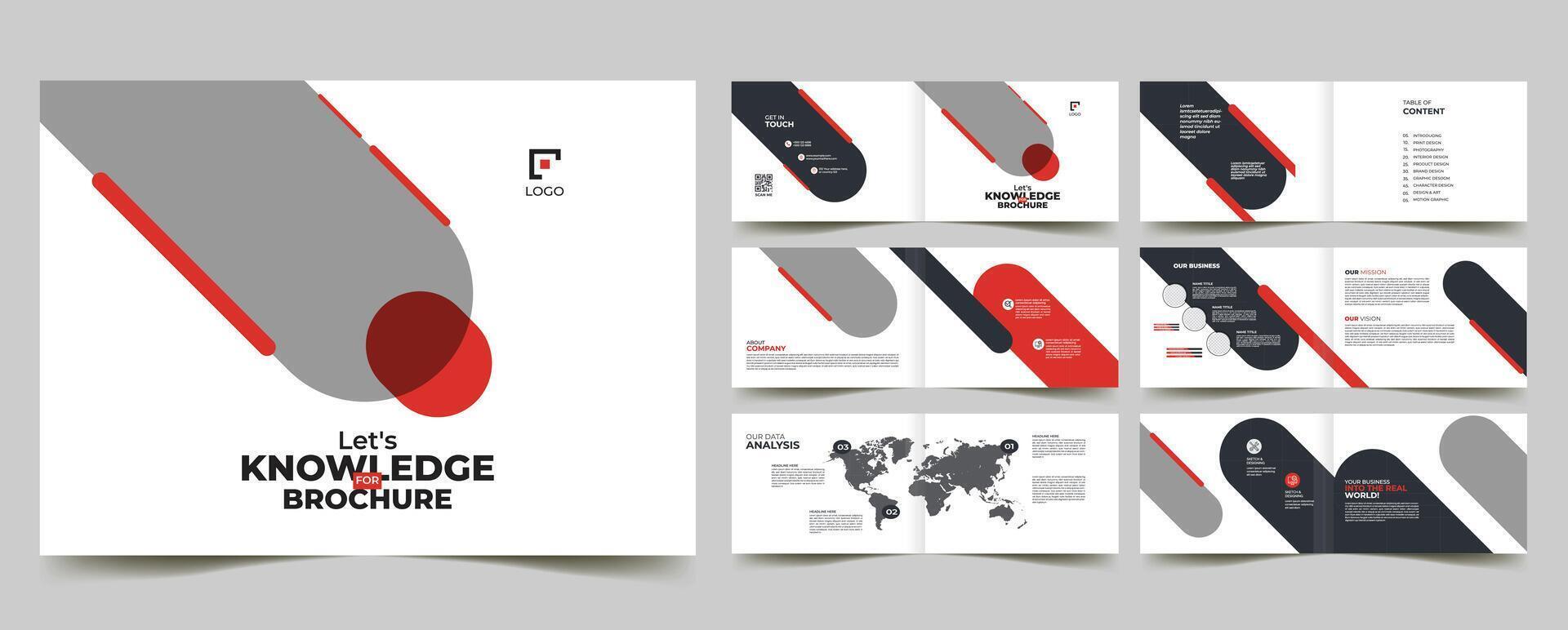 business company profile landscape brochure design for geometric shape vector