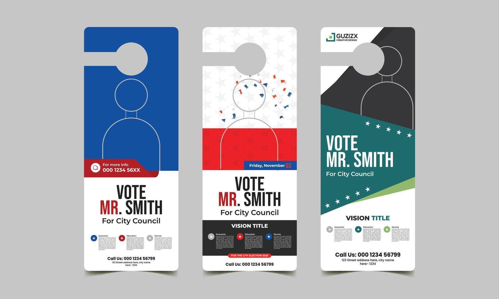Political Election Door Hanger Template Design vector