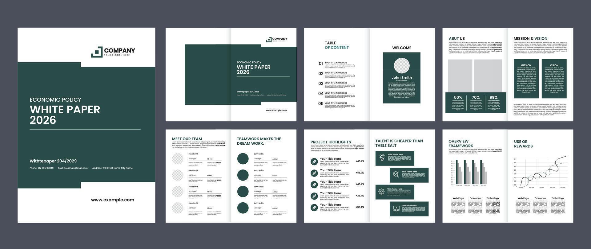corporate business white paper design booklet design layout template vector