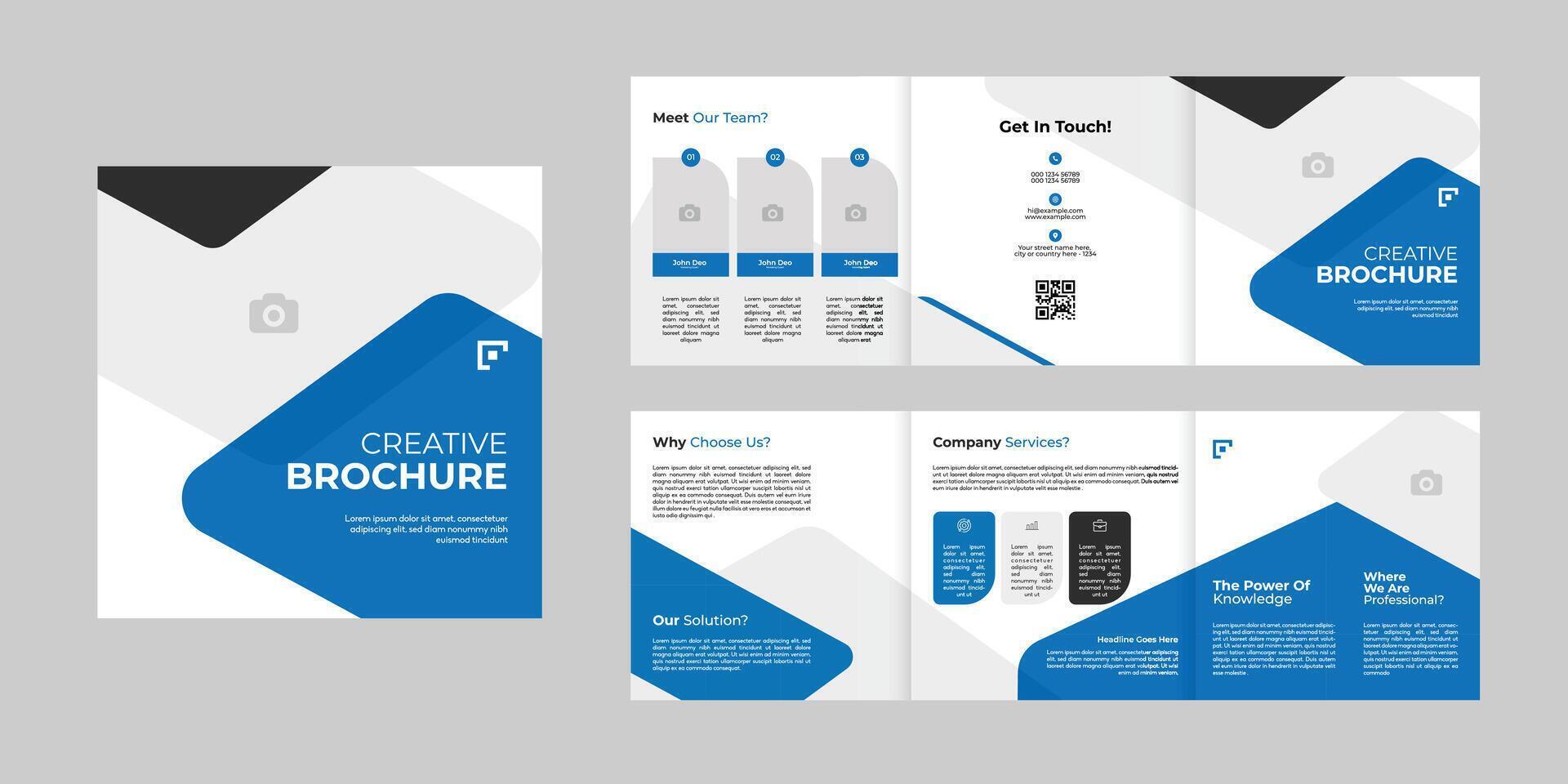 modern corporate business square trifold brochure template vector