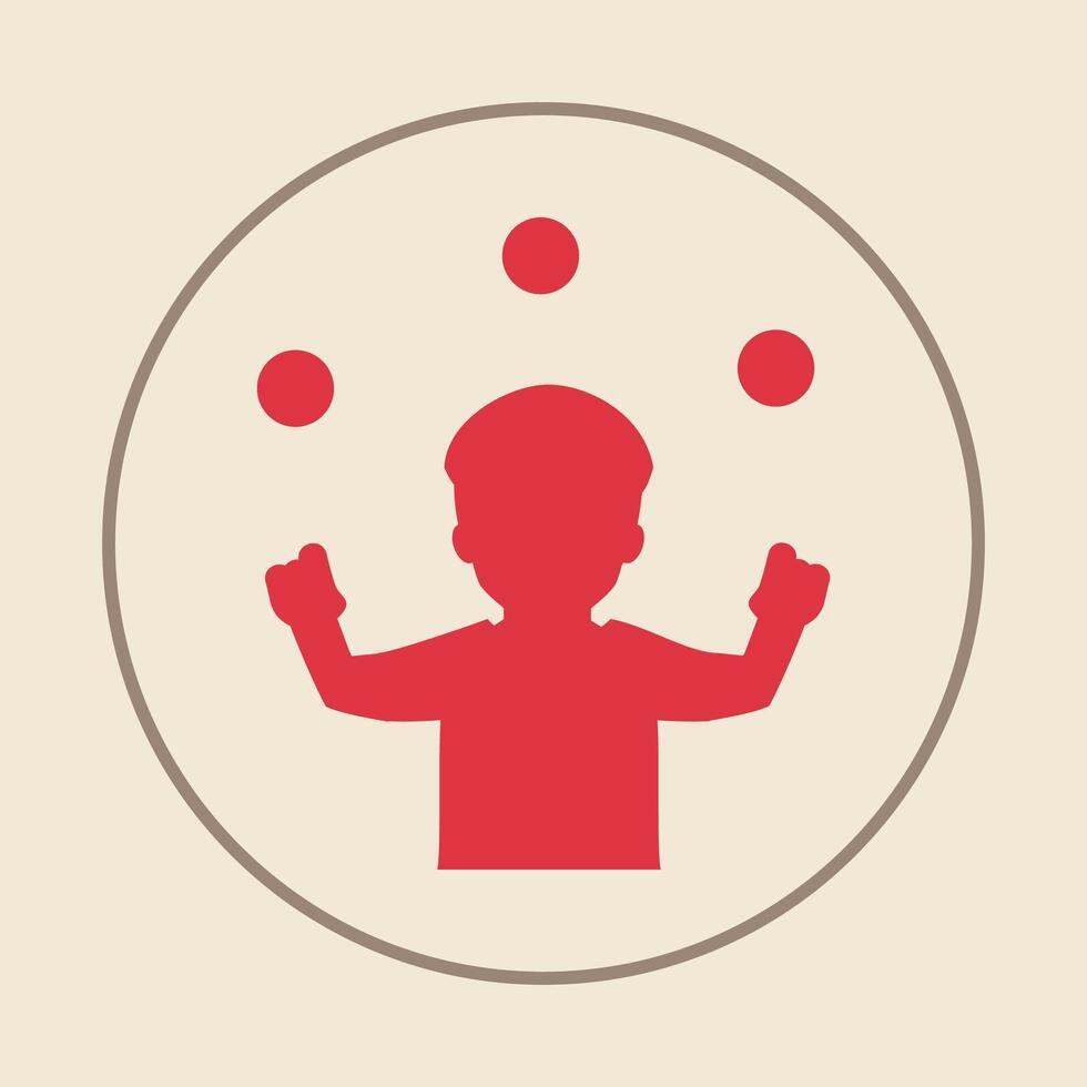 Ball Juggling trendy icon righteous abstract illustration colorful artwork beautiful design vector