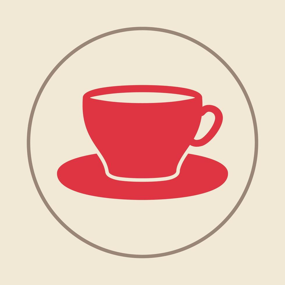 Tea Cup trendy icon righteous abstract illustration colorful artwork beautiful design vector