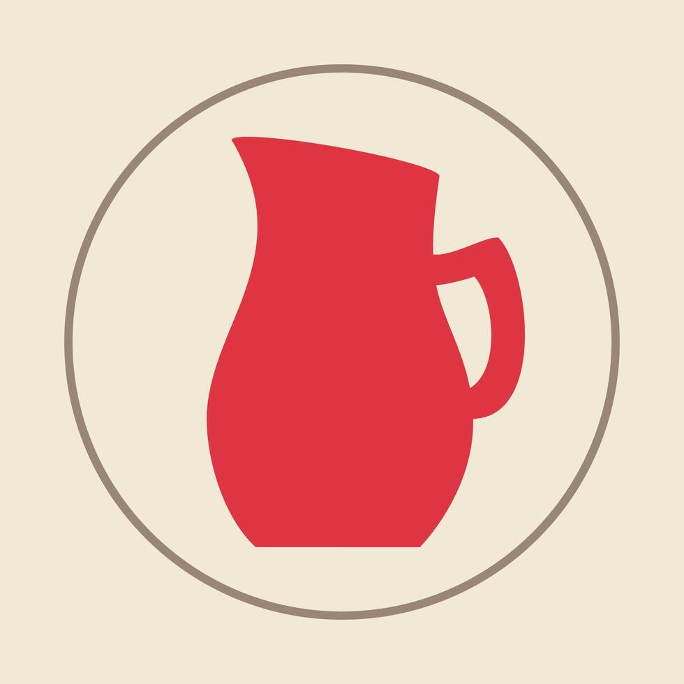 Water jug trendy icon righteous abstract illustration colorful artwork beautiful design vector