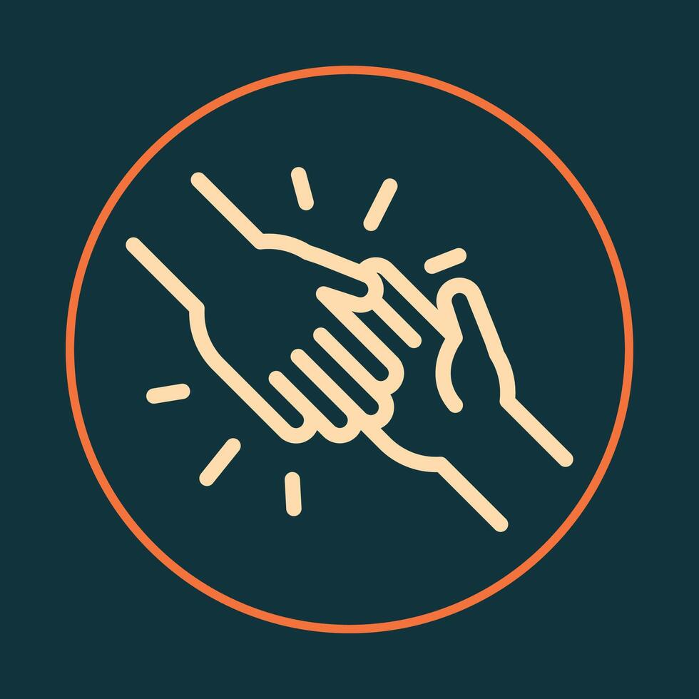 Donation hand trendy icon honest abstract illustration colorful artwork beautiful design vector