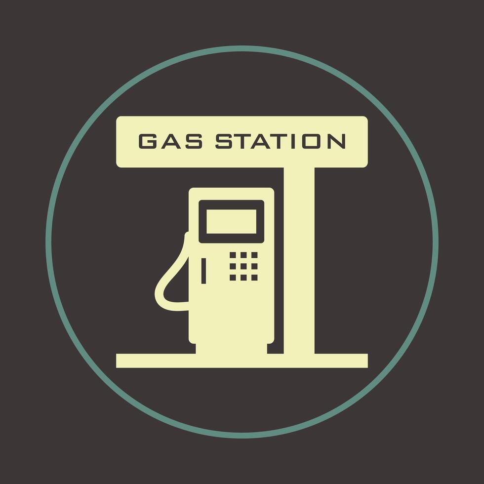 Gas Station trendy icon decent abstract illustration colorful artwork beautiful design vector