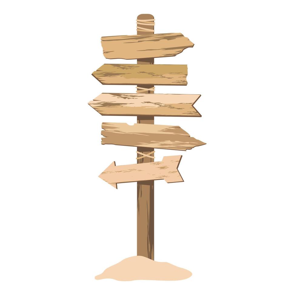 WOODEN EMPTY SIGNPOST vector