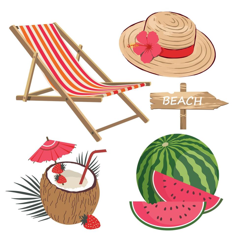 BEACH HAT WATERMELON vector
