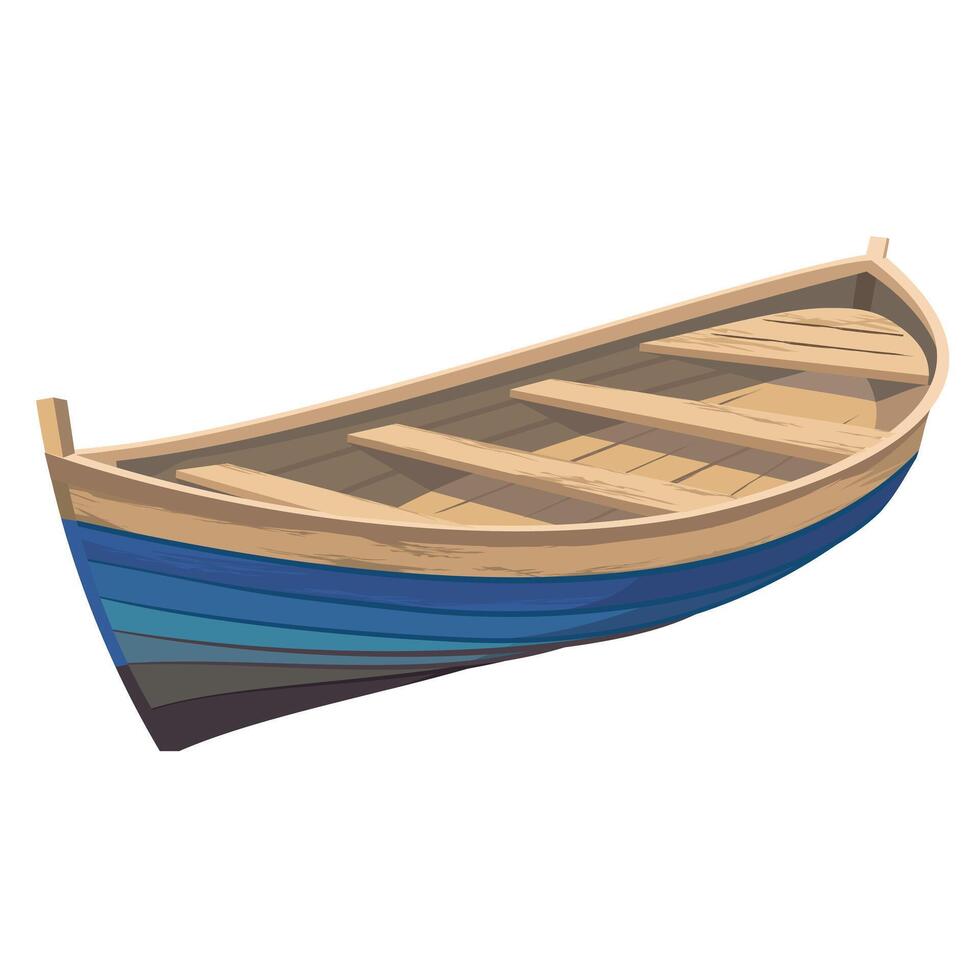 WOODEN BOAT FISHING vector