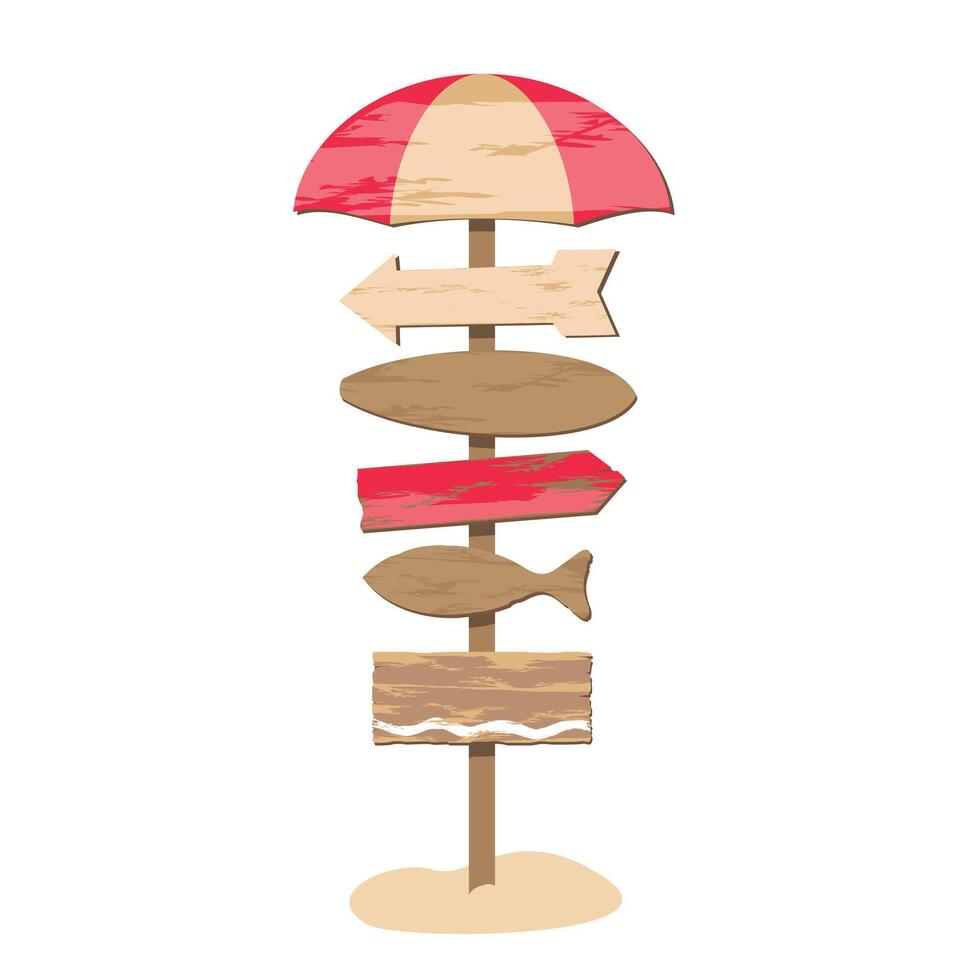BEACH EMPTY SIGNPOST vector
