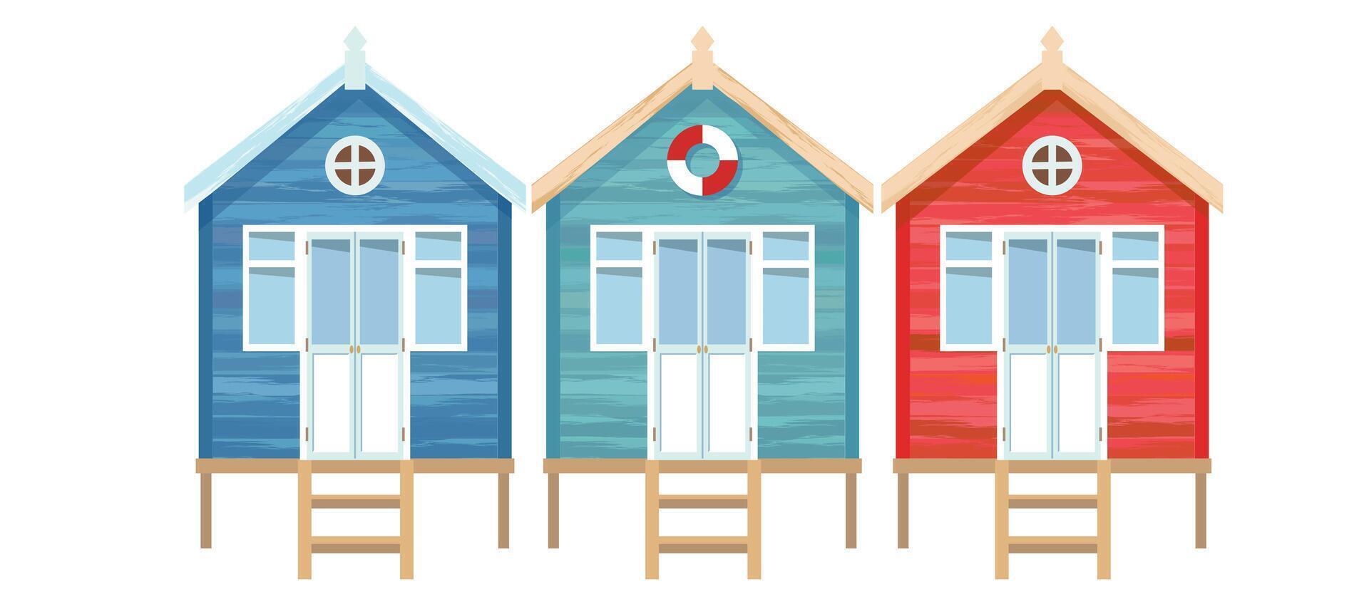 BEACH HOUSES SET vector