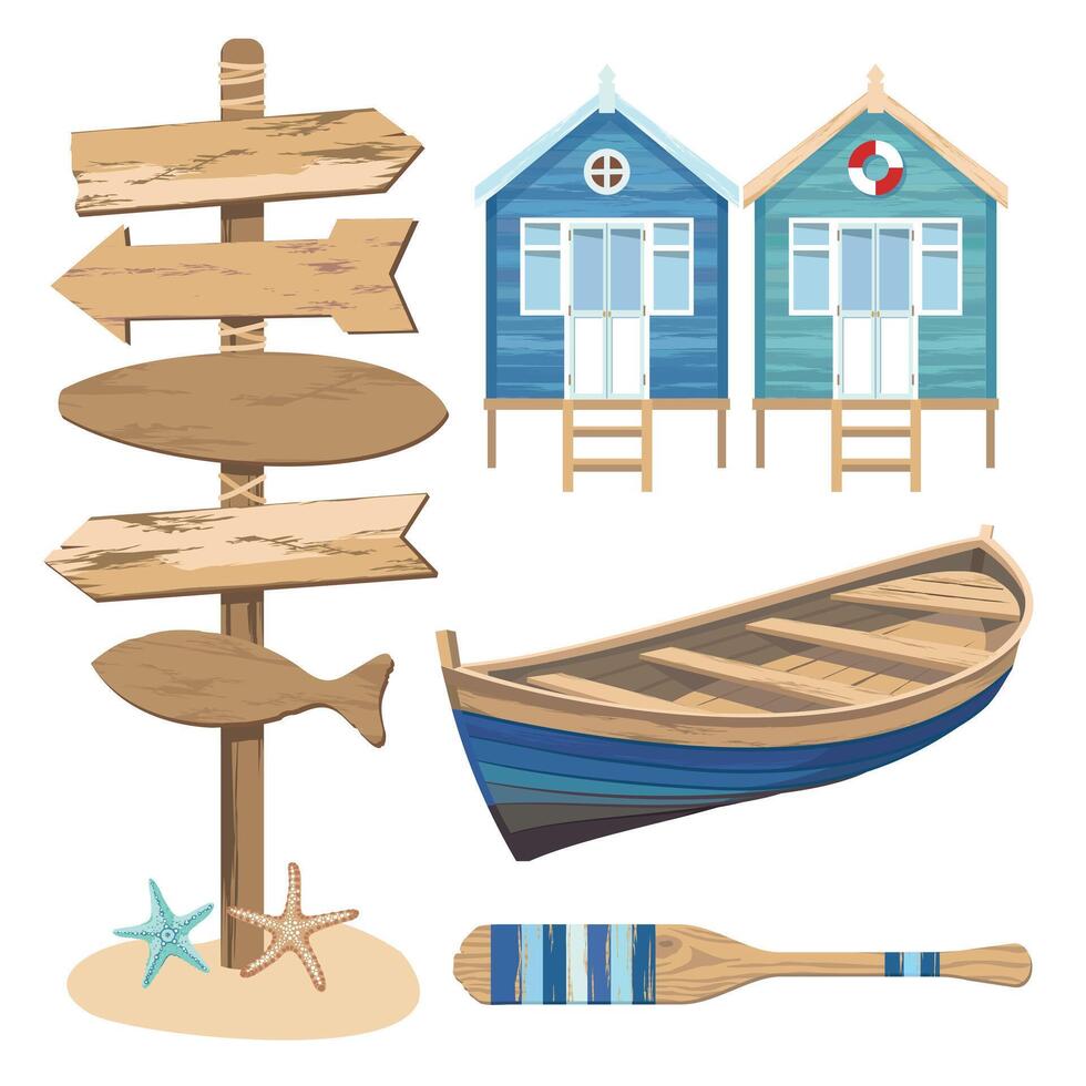 NAUTICAL SIGNBOARD HOUSES vector