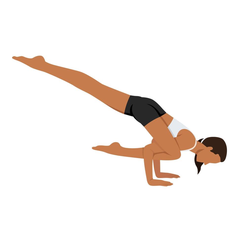 Young womanWoman doing Flying Lizard Pose or Flying Lizard Pose yoga exercise. vector