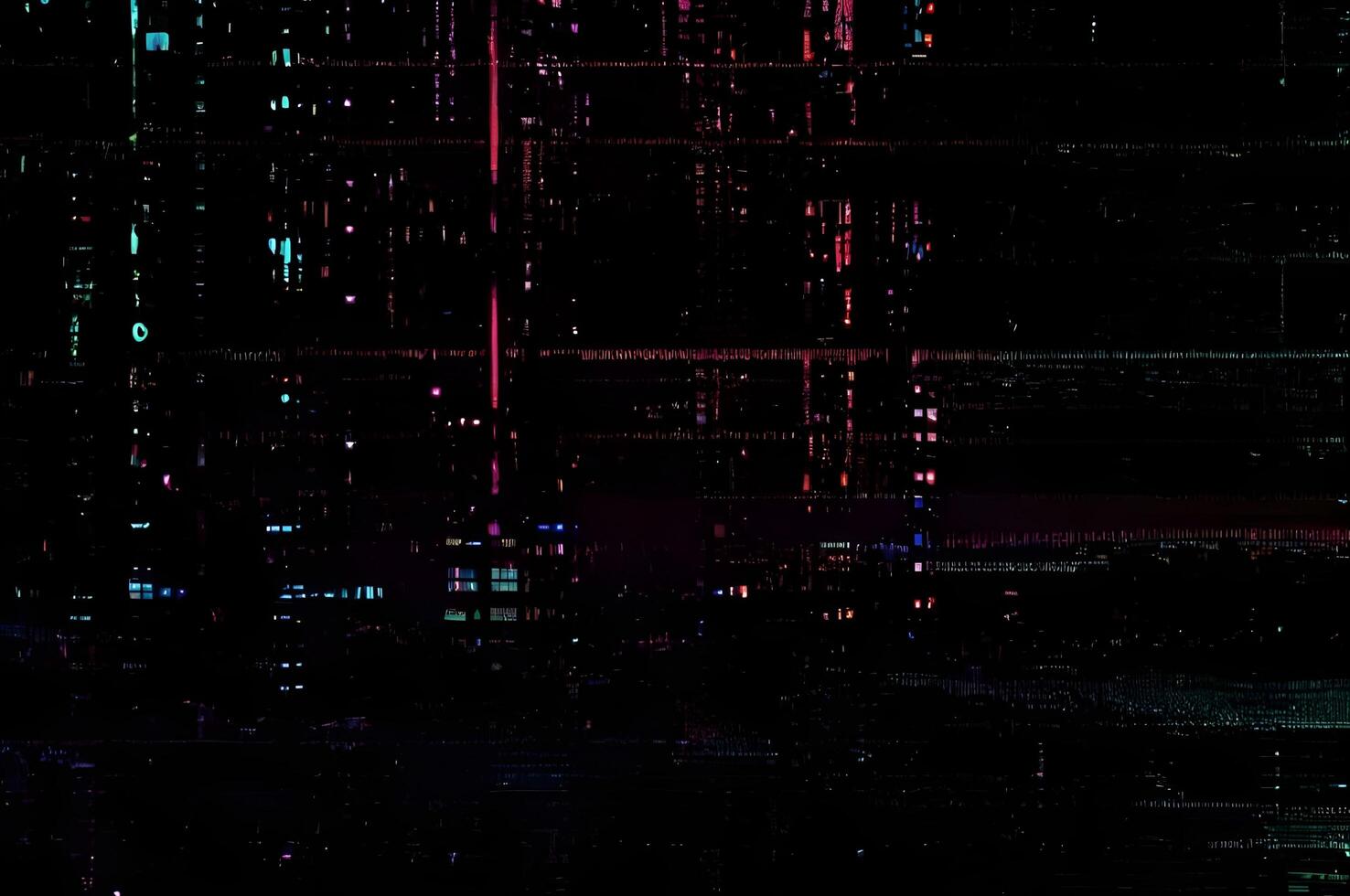 Classic VHS Glitch Overlay Texture on Black Background For Visual Effect photo