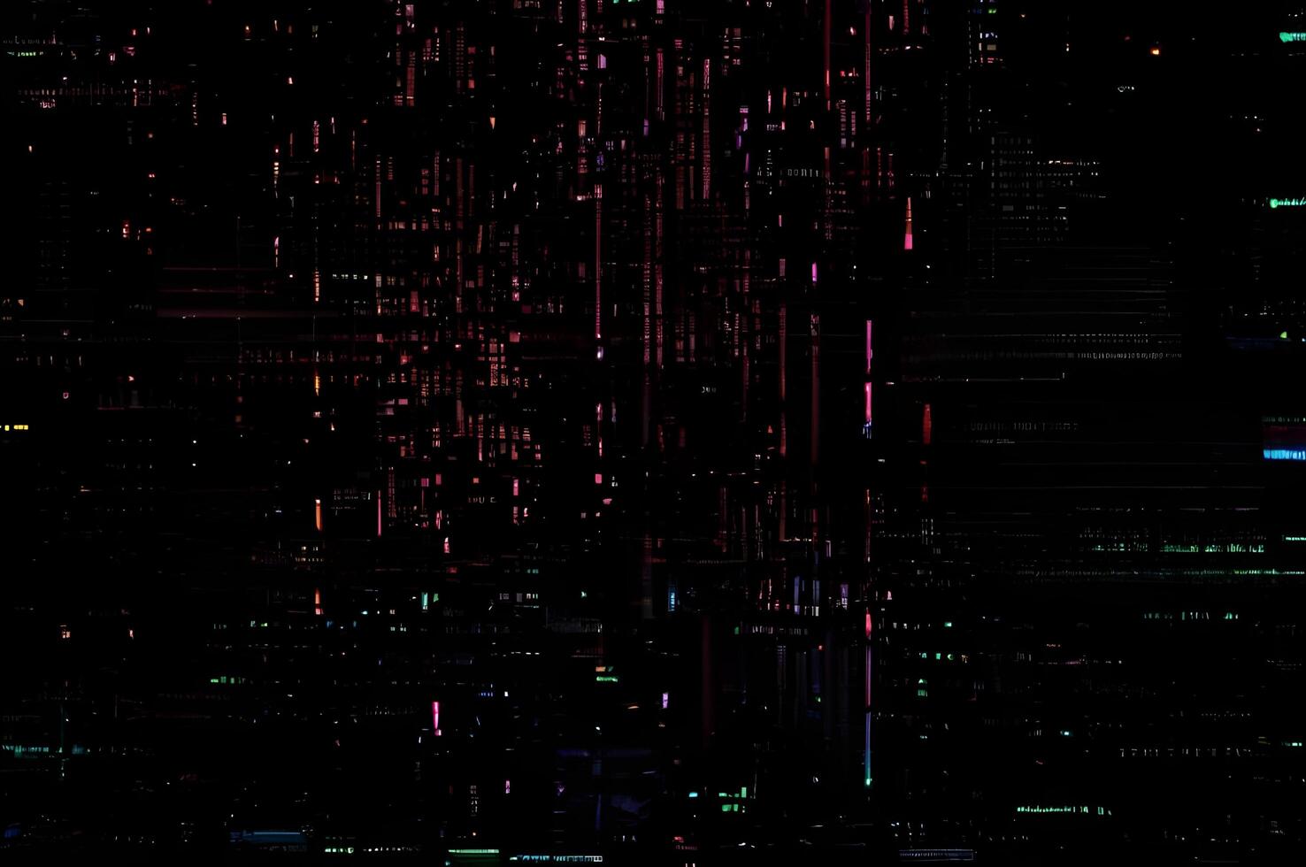 Classic VHS Glitch Overlay Texture on Black Background For Visual Effect photo