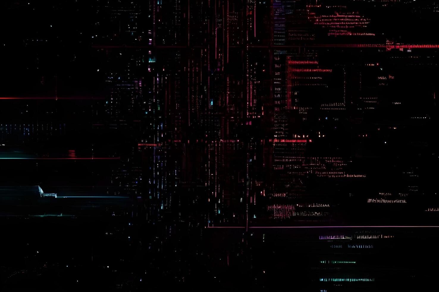 Classic VHS Glitch Overlay Texture on Black Background For Visual Effect photo