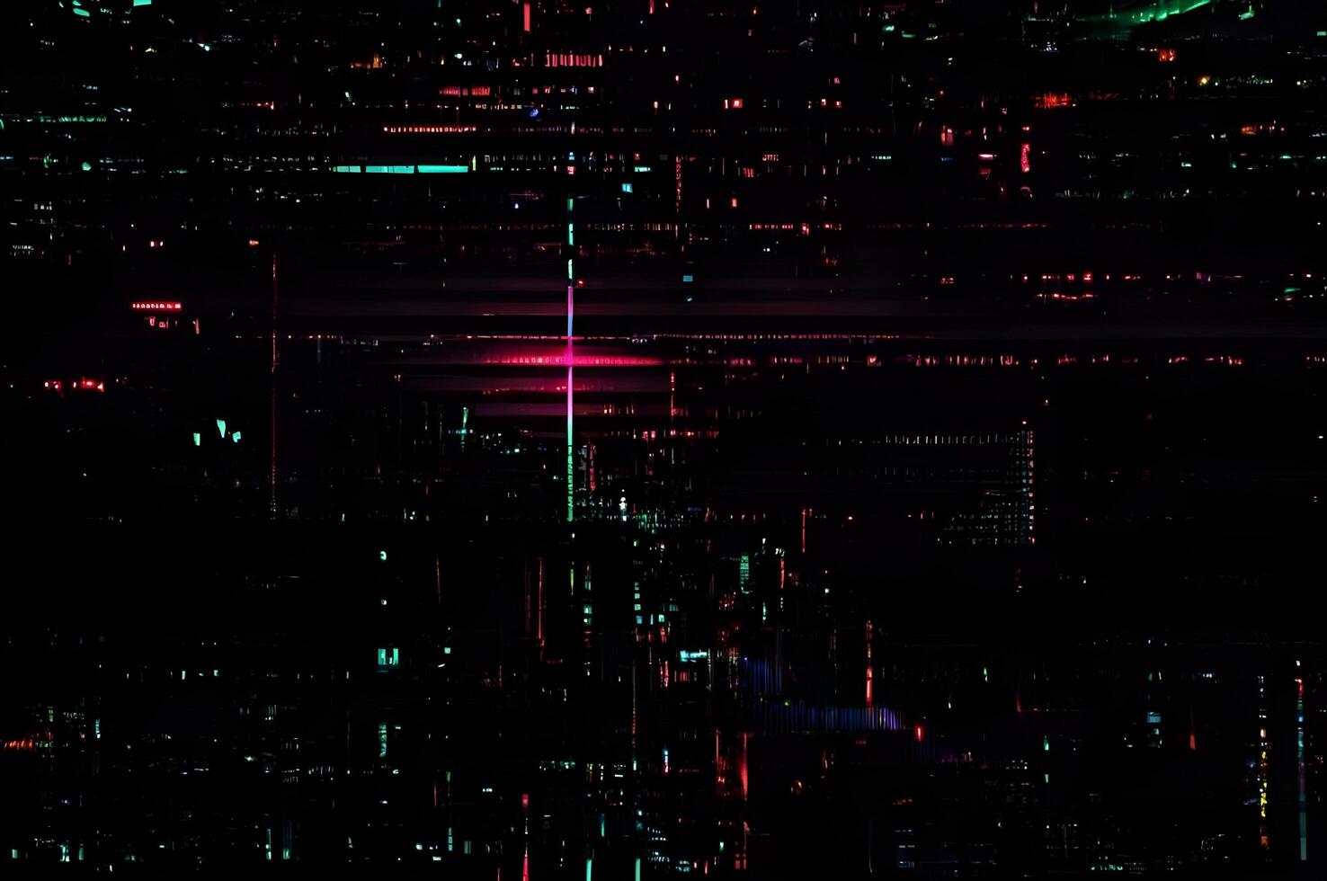 Classic VHS Glitch Overlay Texture on Black Background For Visual Effect photo