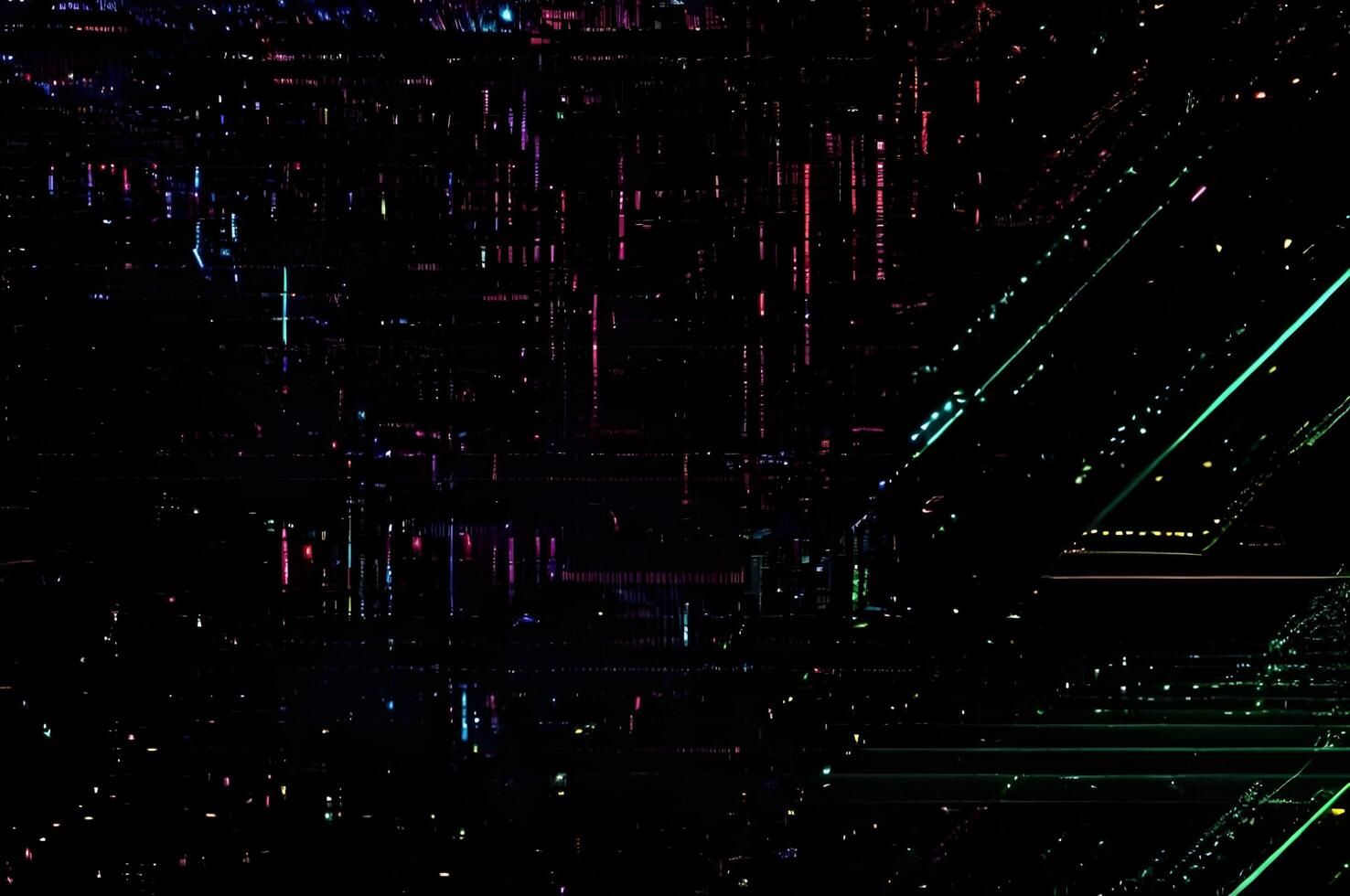 Classic VHS Glitch Overlay Texture on Black Background For Visual Effect photo