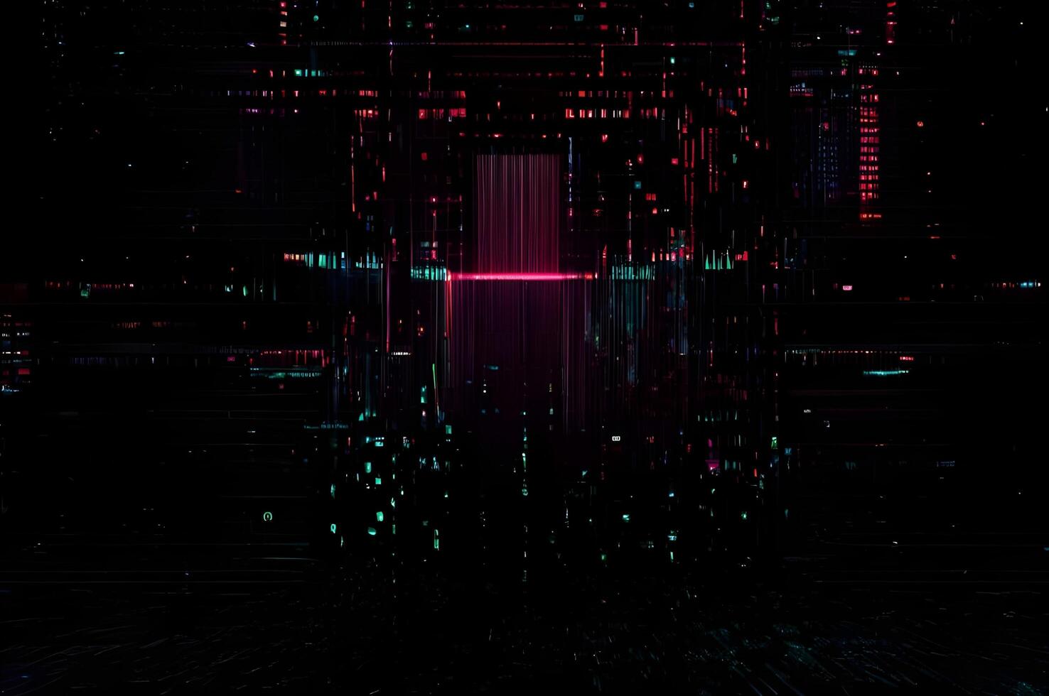 Classic VHS Glitch Overlay Texture on Black Background For Visual Effect photo