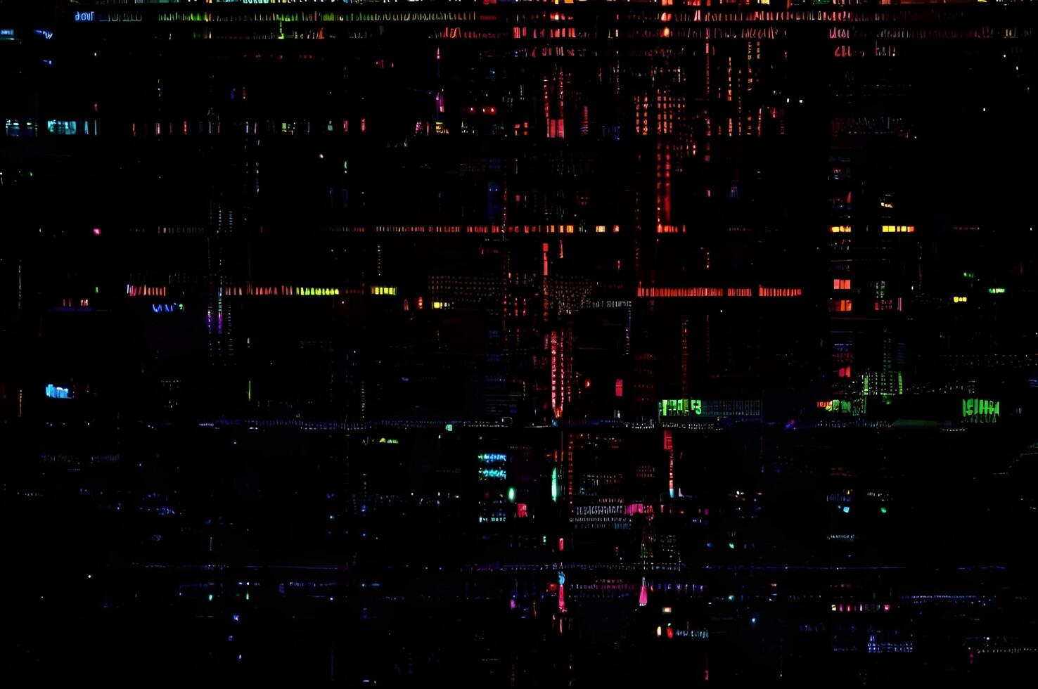 Classic VHS Glitch Overlay Texture on Black Background For Visual Effect photo
