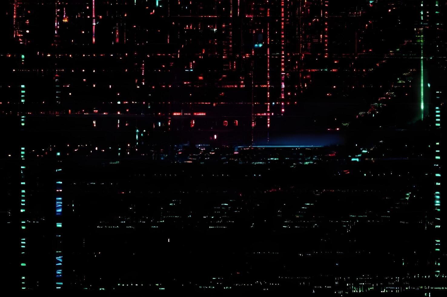 Classic VHS Glitch Overlay Texture on Black Background For Visual Effect photo