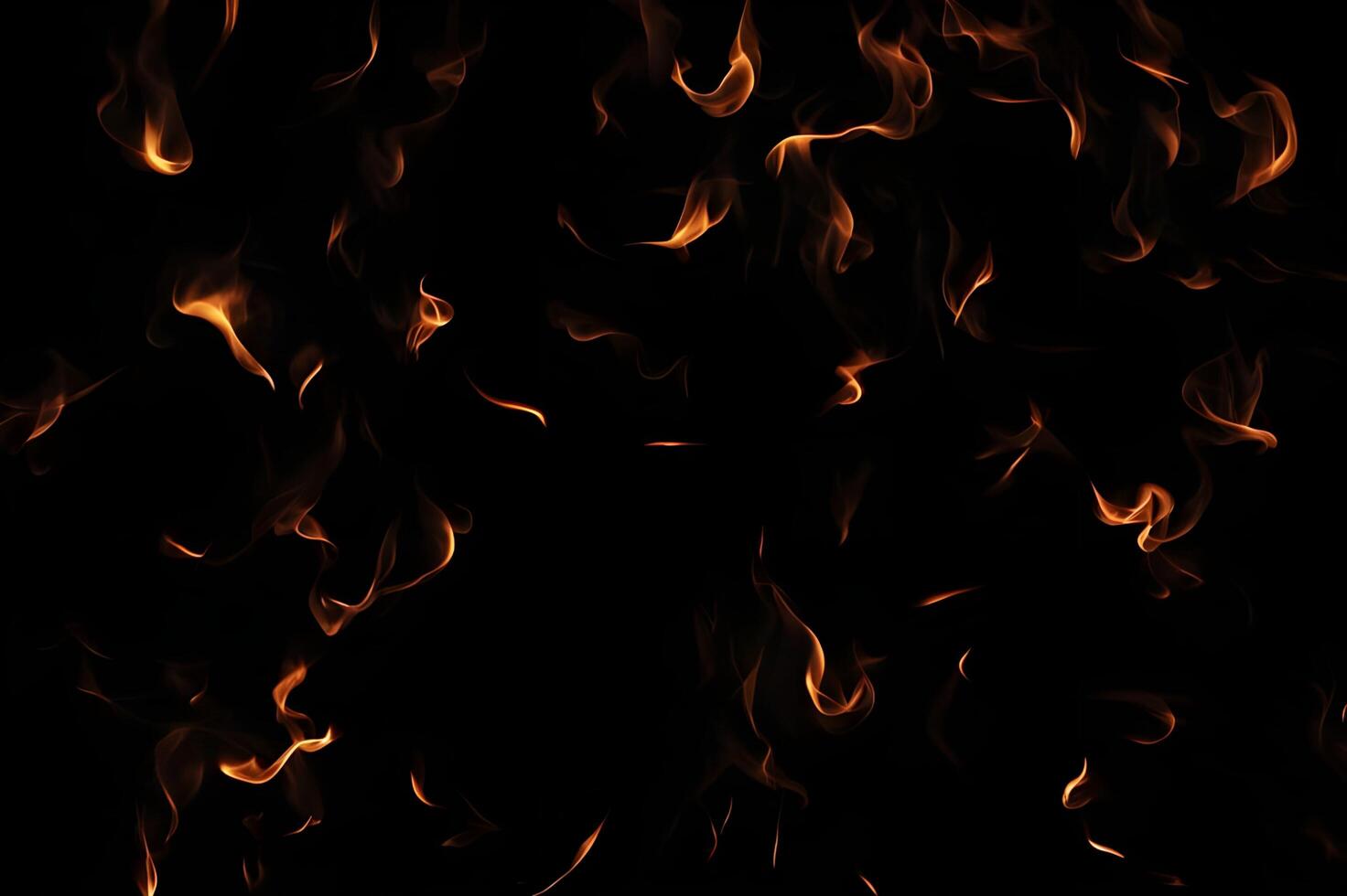Intense Burning Fire Effect Overlay Image Isolated on Black Background photo
