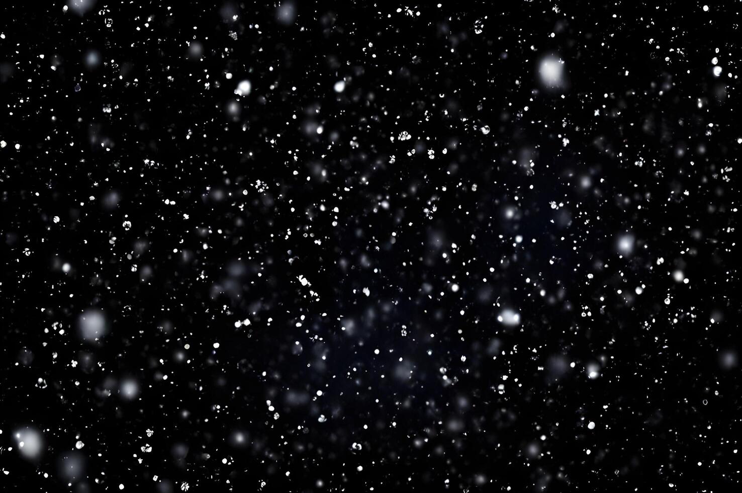 Detailed Snowfall Overlay Image Isolated on Black Background Perfect for Dynamic Visual Effects photo
