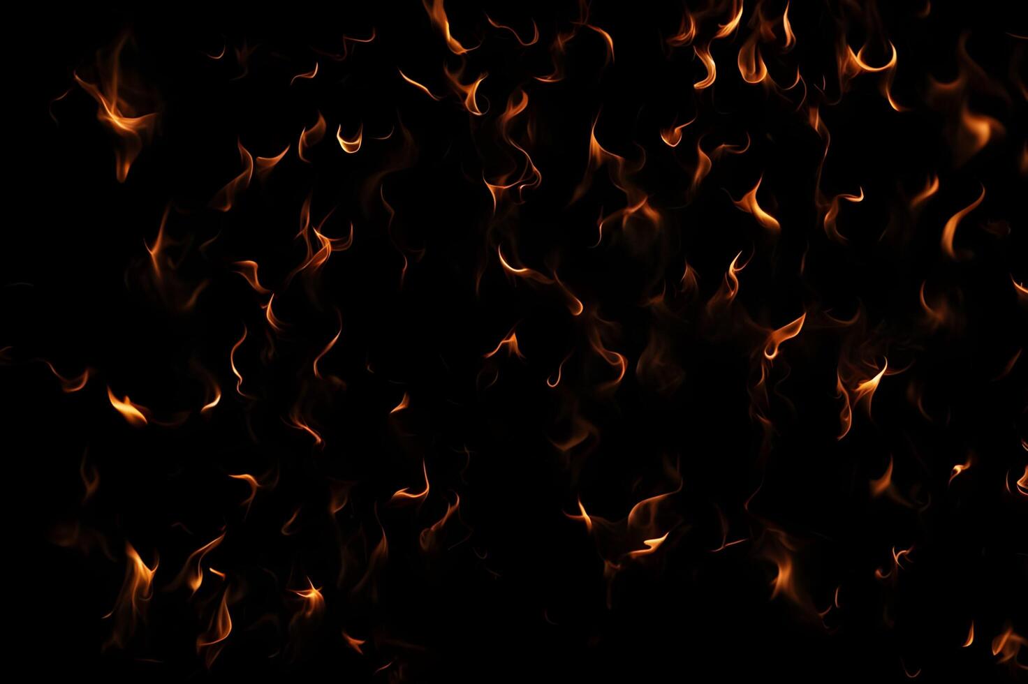 Intense Burning Fire Effect Overlay Image Isolated on Black Background photo