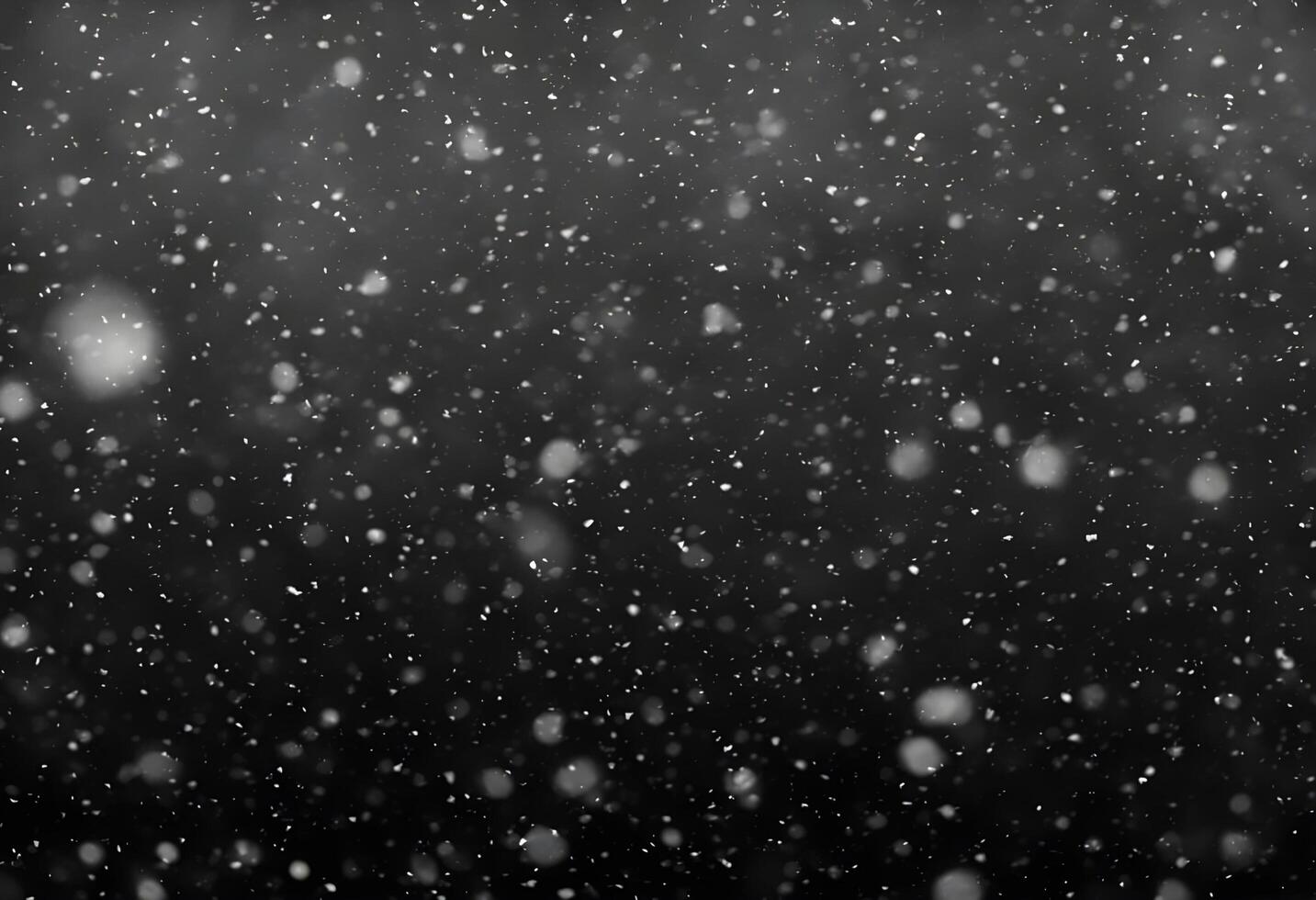 Detailed Snowfall Overlay Image Isolated on Black Background Perfect for Dynamic Visual Effects photo
