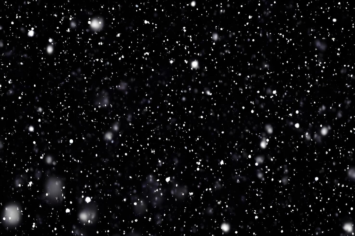 Detailed Snowfall Overlay Image Isolated on Black Background Perfect for Dynamic Visual Effects photo