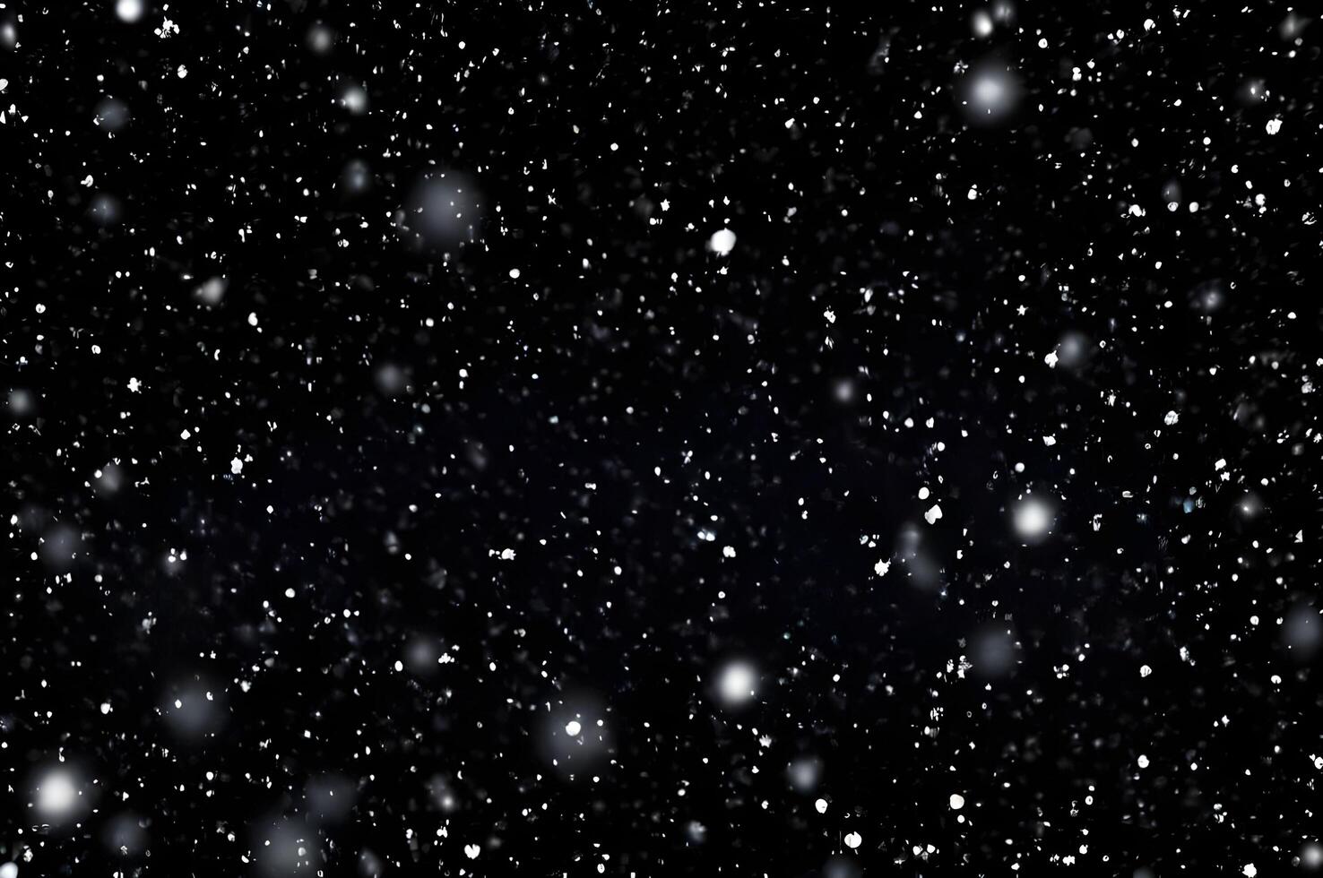 Detailed Snowfall Overlay Image Isolated on Black Background Perfect for Dynamic Visual Effects photo